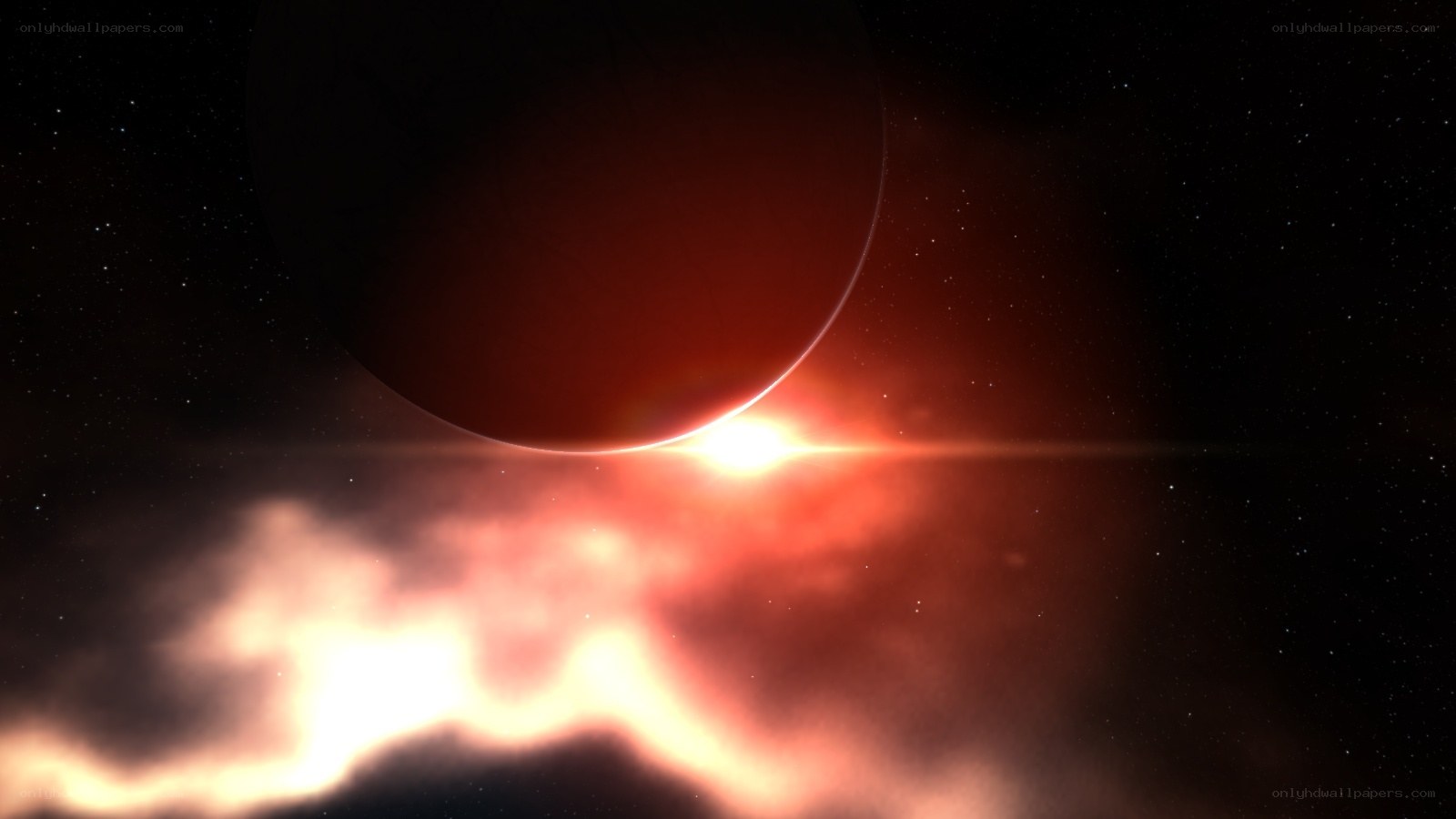 planetary eclipse in space