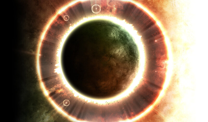 planetary eclipse in space