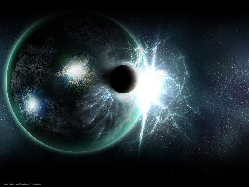 planetary eclipse with energy burst