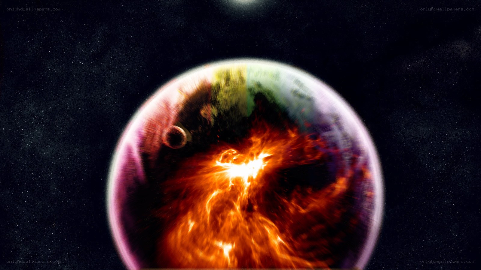 planetary explosion in space