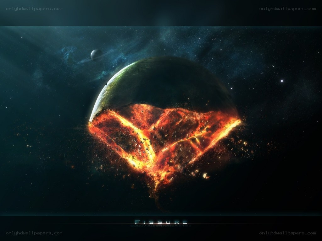 Planetary fissure in space