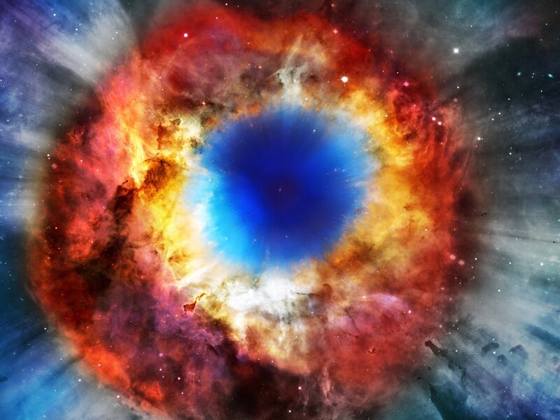 Planetary Nebula — Blue, Dramatic, Digital Art