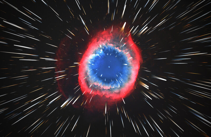Planetary Nebula — Blue, Dramatic, Photograph, Stars, Space