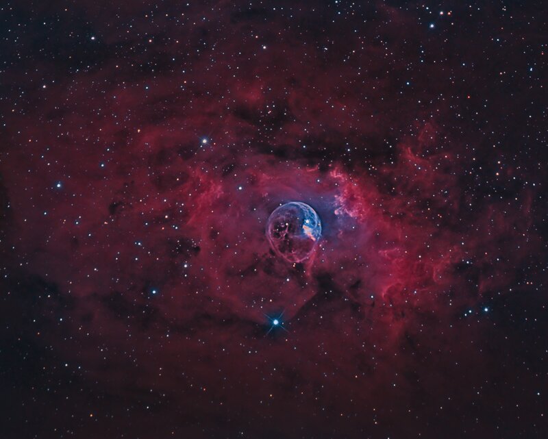Planetary Nebula in Space — Red, Cosmic, Night