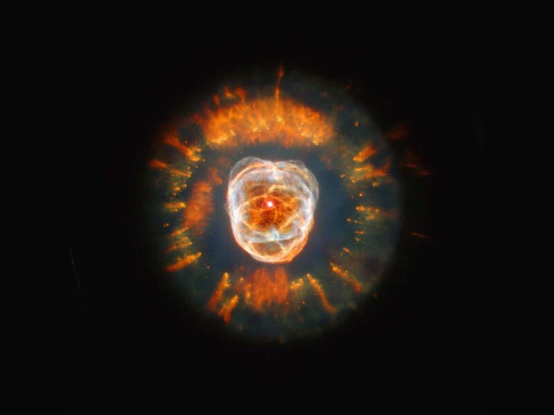 Planetary Nebula — Orange, Dramatic, Photograph, Star, Gas Cloud, Blue
