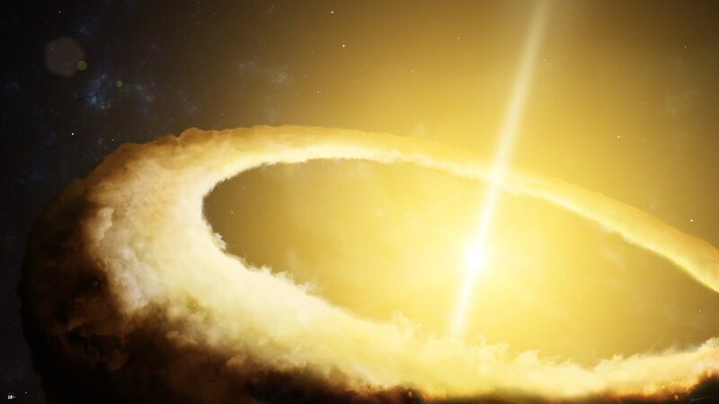 Planetary Ring System — Yellow, Dramatic