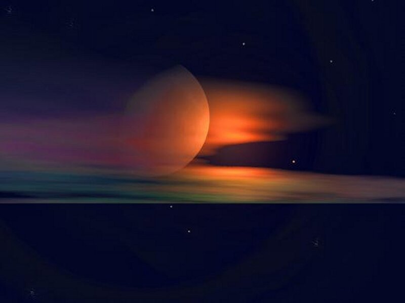 planetary sunset in space