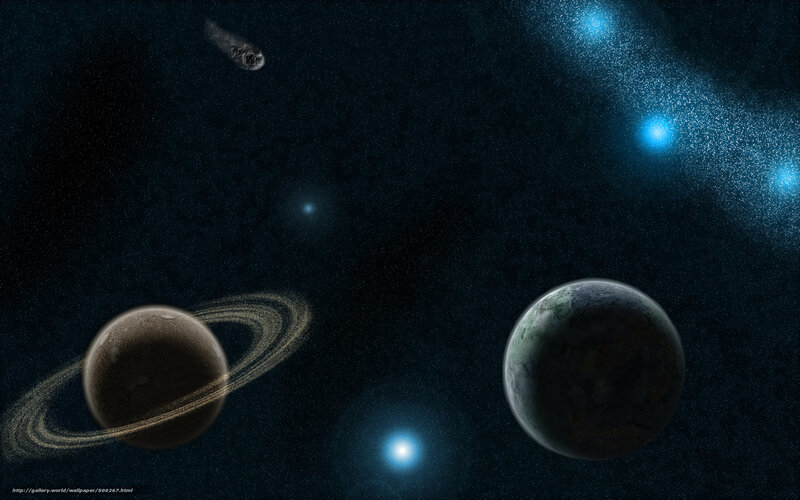 Planets and Asteroid in Space — Black
