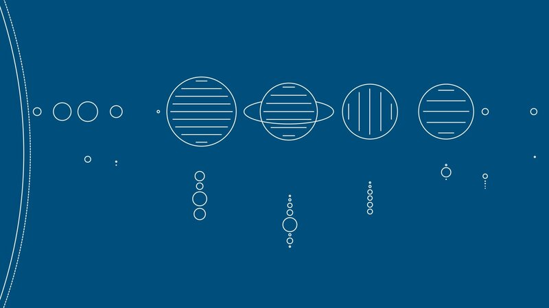 Planets and Moons — Blue, Calm
