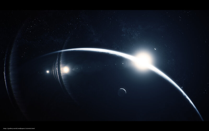 Planets and stars in space