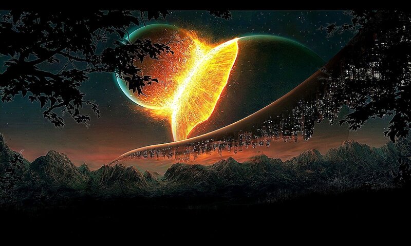Planets Colliding in Sky