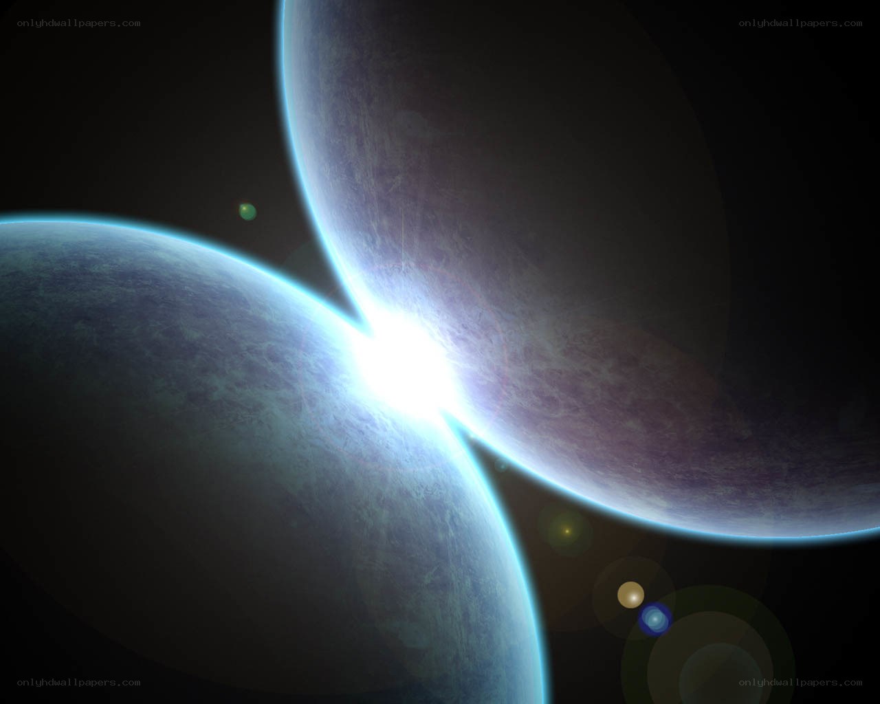 Planets colliding in space