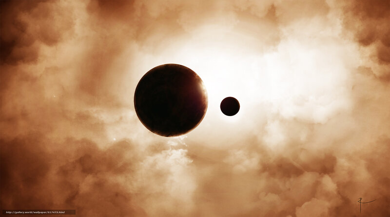 Planets in a cloudy sky
