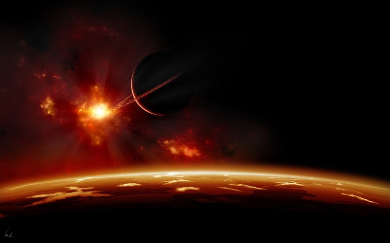 Planets in a fiery nebula