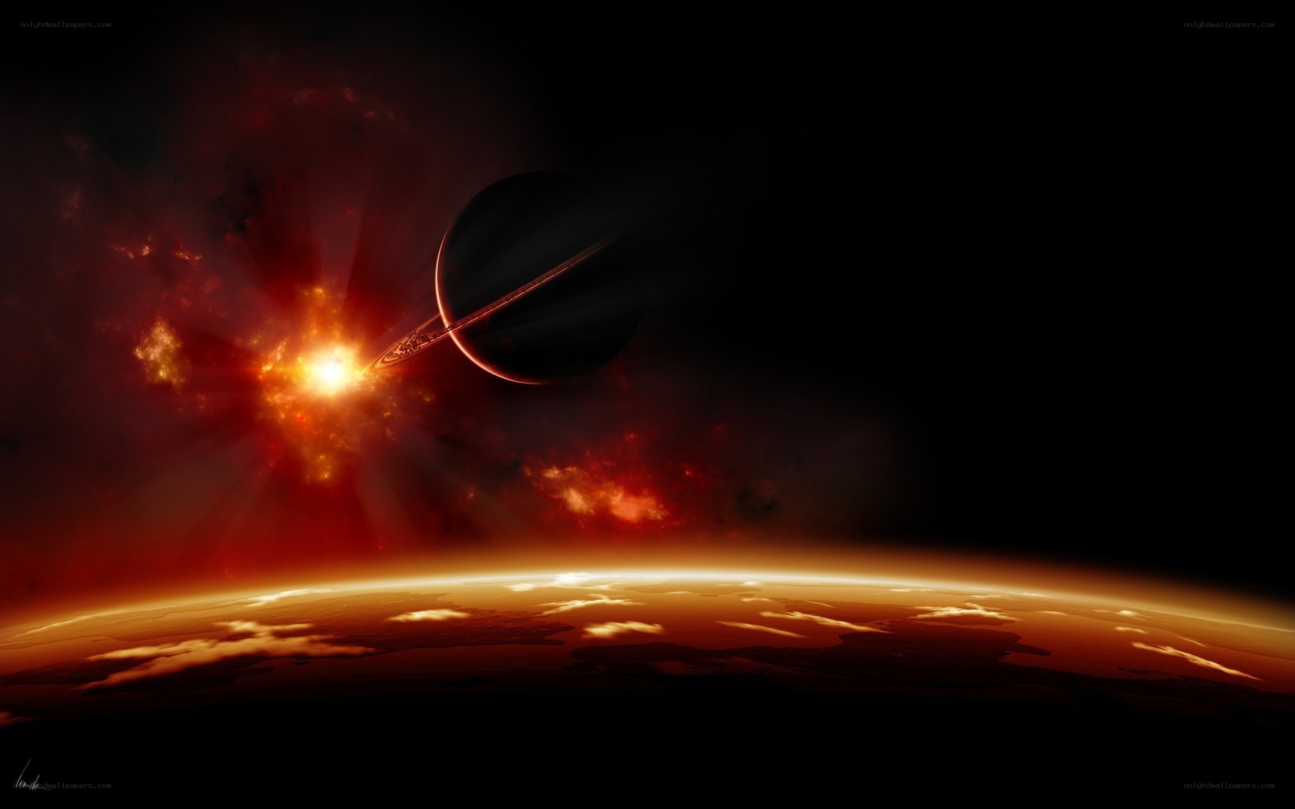 Planets in a fiery nebula