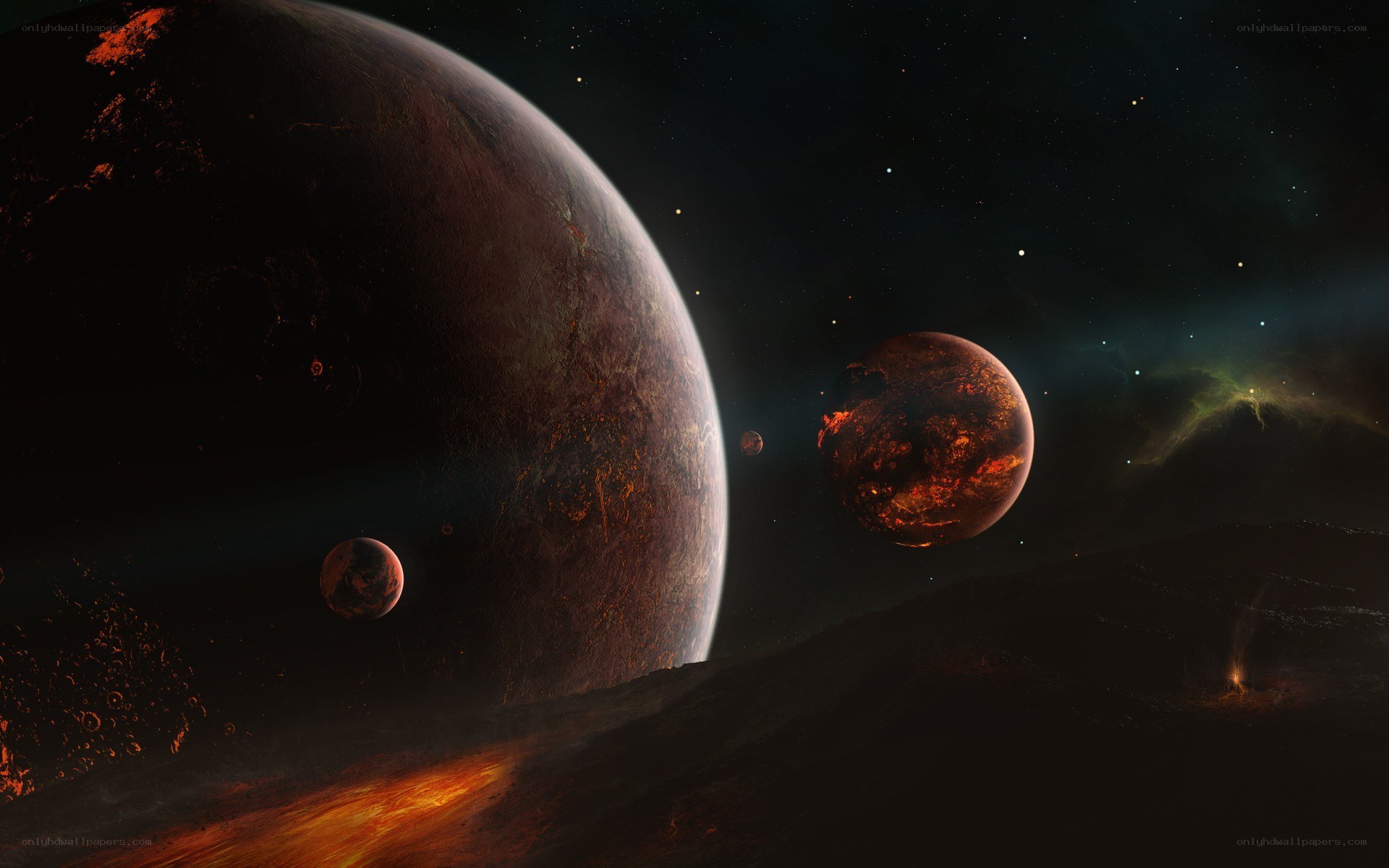 Planets in a fiery solar system