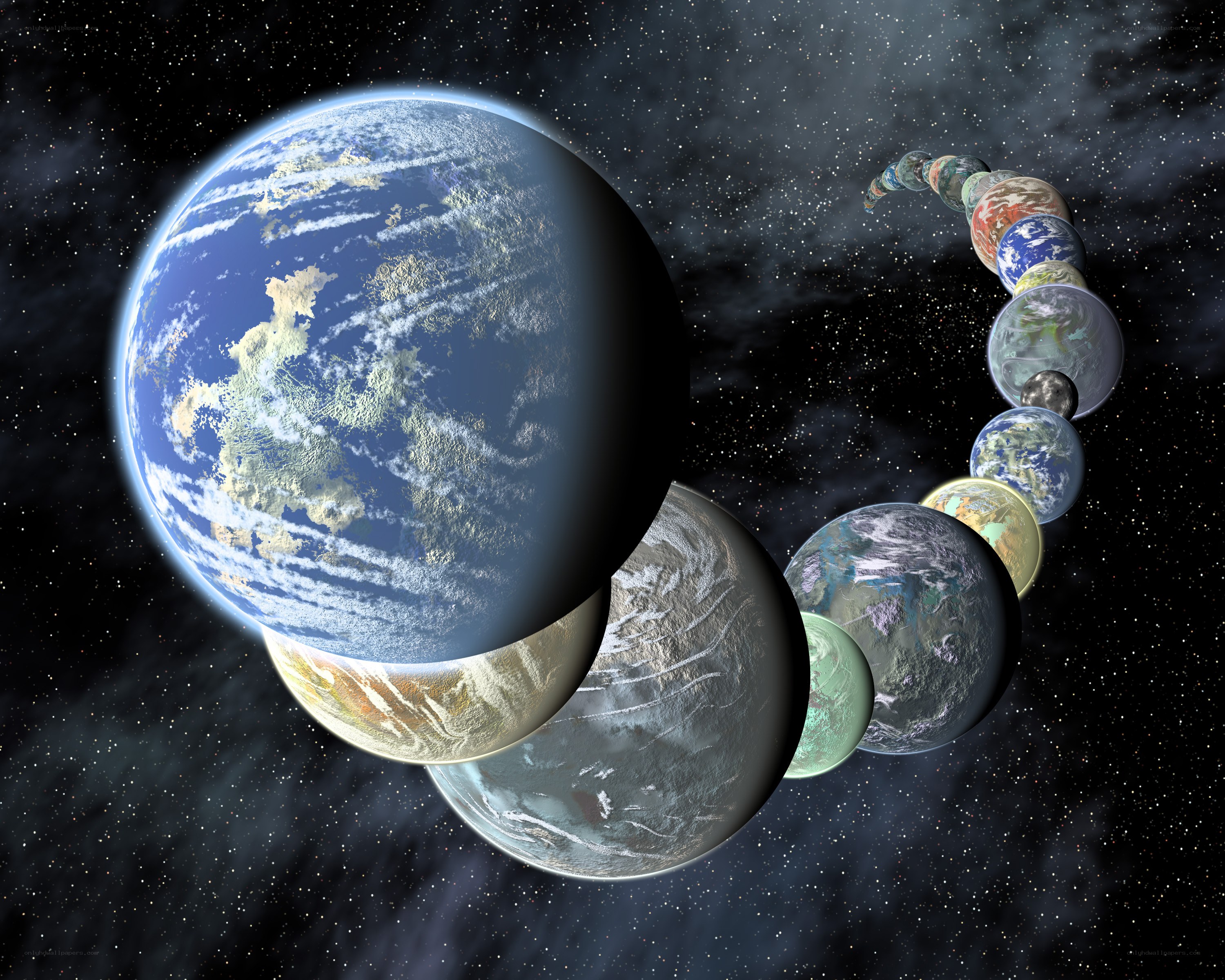 Planets in a line