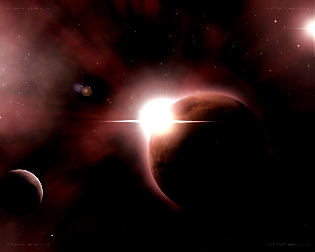 Planets in a red nebula