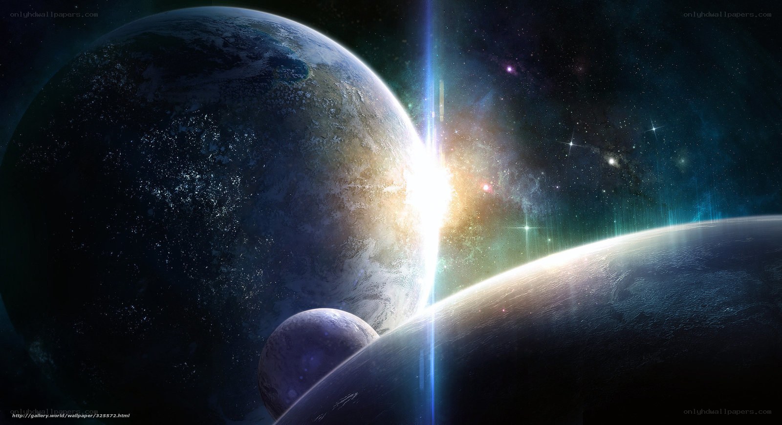Planets in a starlit sky
