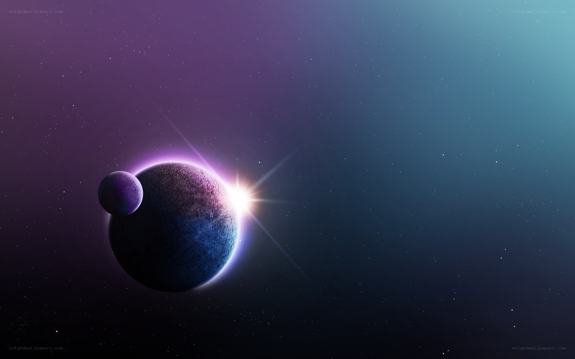 Planets in a starlit sky