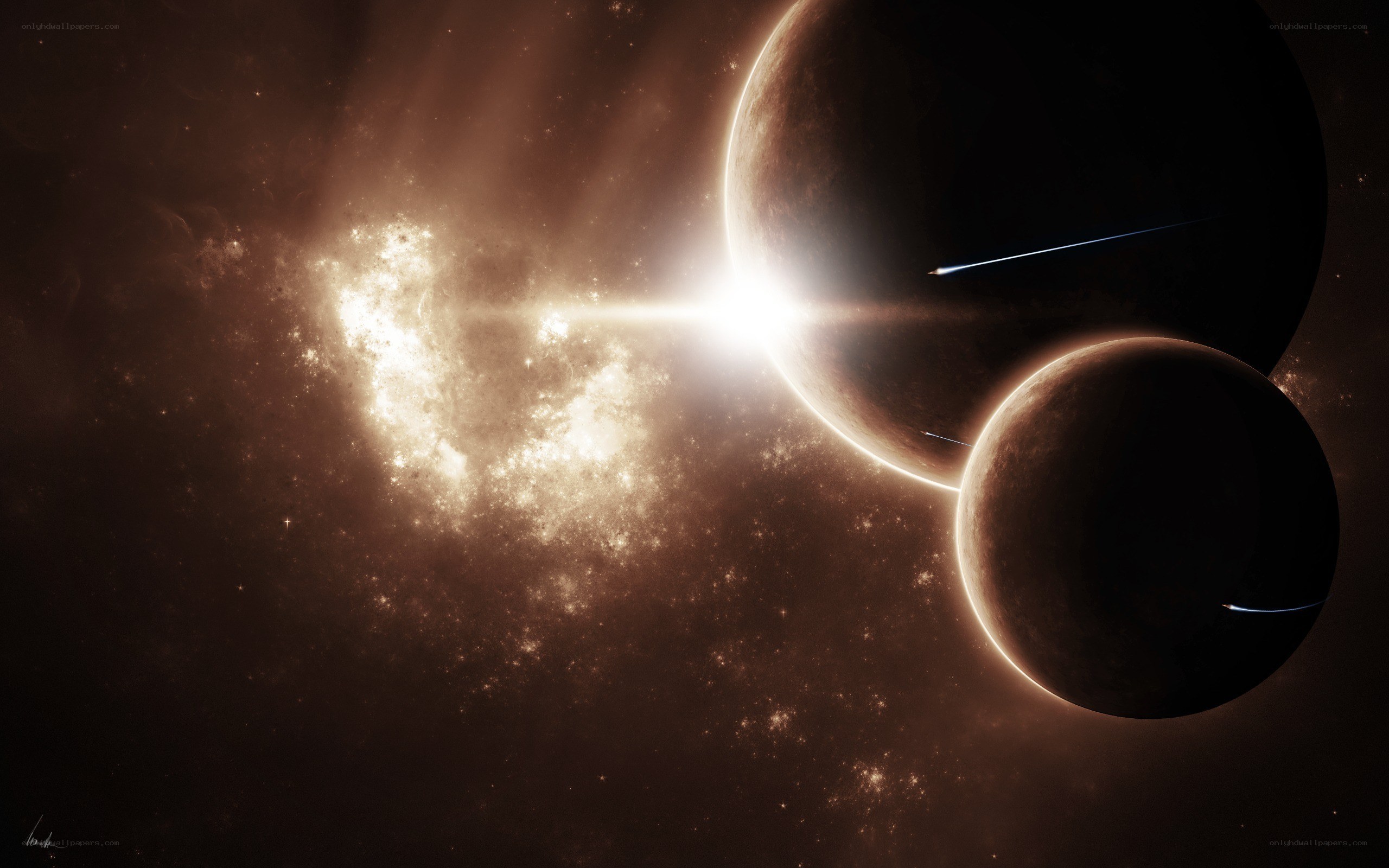 Planets in a starry nebula