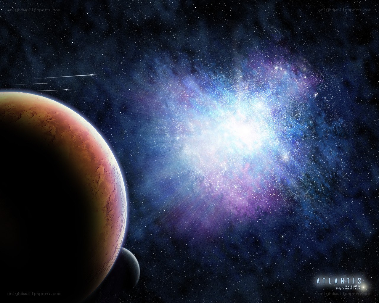 planets in a starry nebula