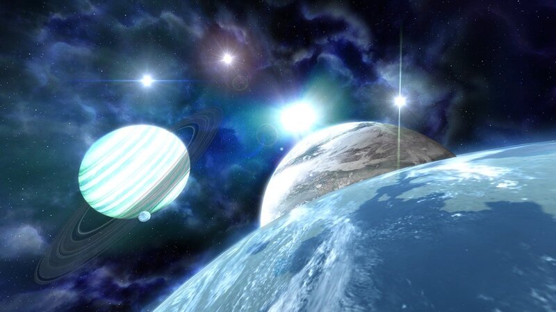 planets in a starry sky