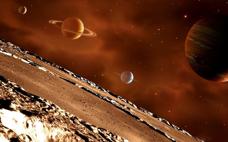 planets in a starry sky