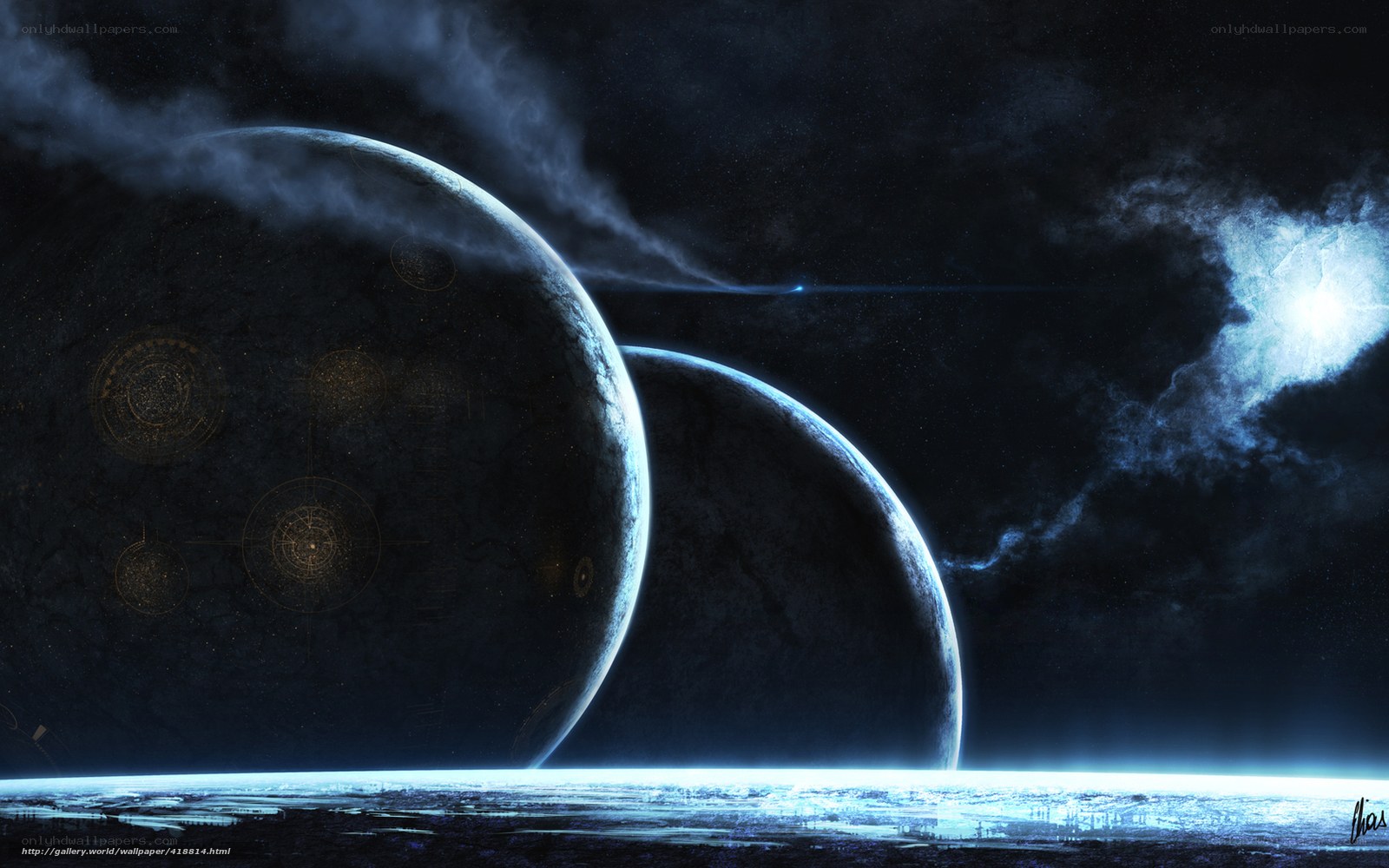 Planets in a starry sky
