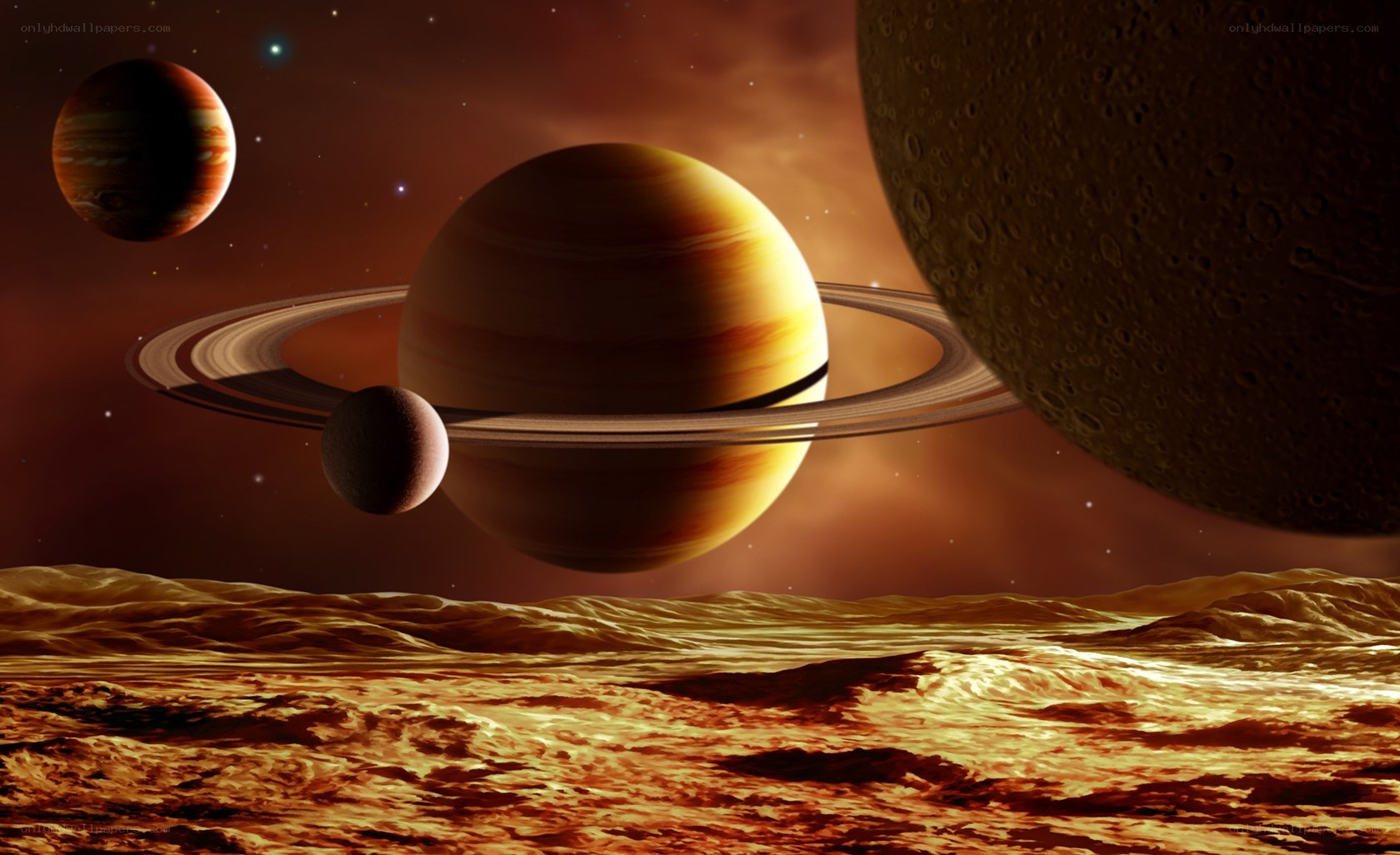 Planets in a starry sky