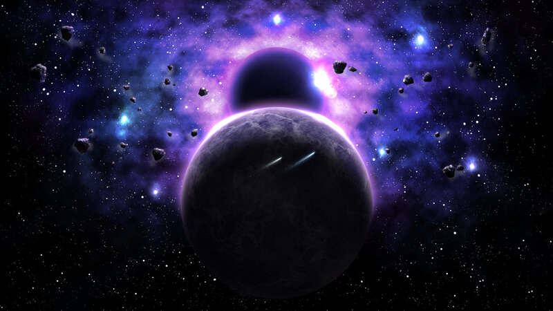 Planets in Asteroid Field — Purple