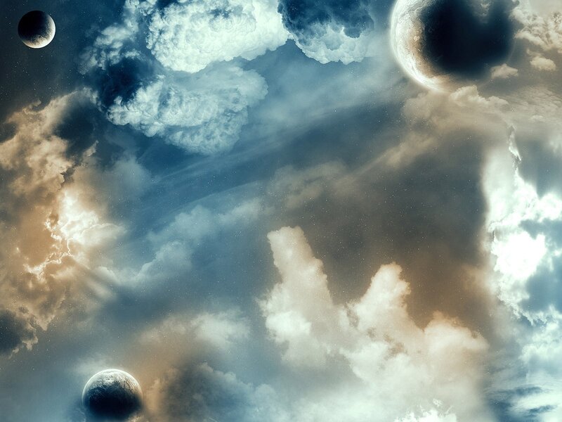 Planets in Cloudy Sky