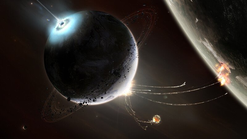 Planets in Collision — Black