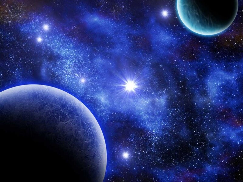 Planets in Deep Space — Blue