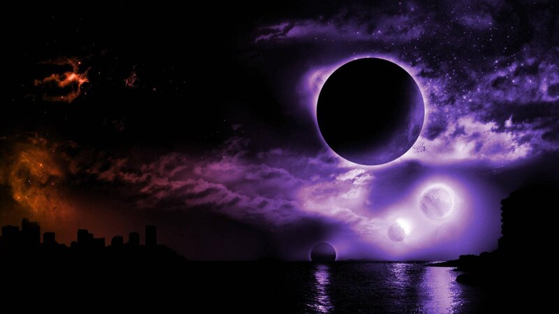 Planets in Eclipse — Purple, Dramatic