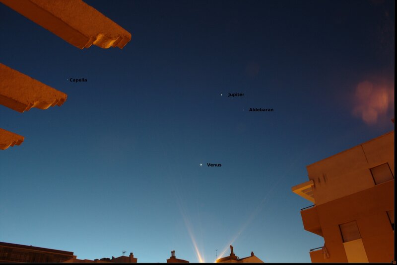 planets in evening sky