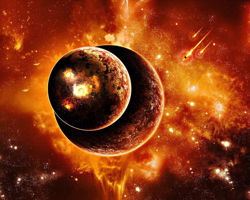 Planets in fiery space