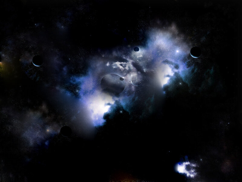Planets in Nebula — Black