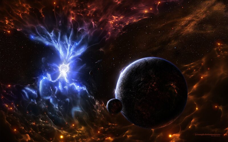 Planets in Nebula — Blue, Planet