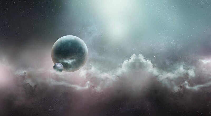 Planets in Nebula — Gray