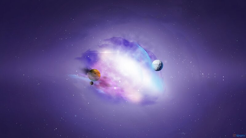 Planets in Nebula — Purple, Serene