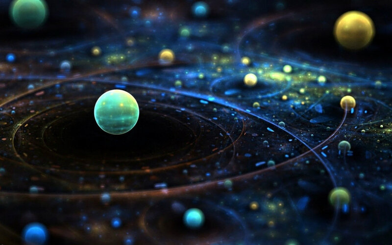 Planets in Orbit — Blue, Cosmic