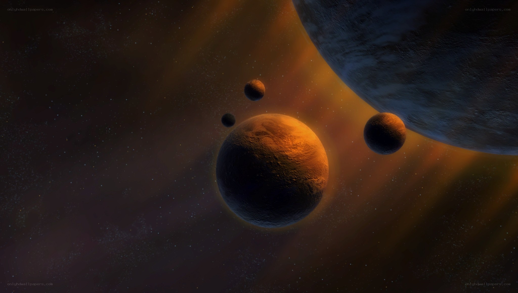 Planets in space