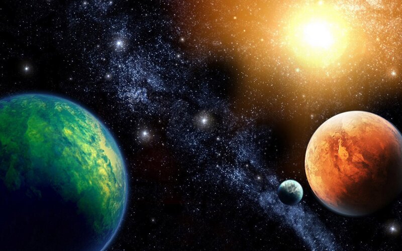 Planets in space
