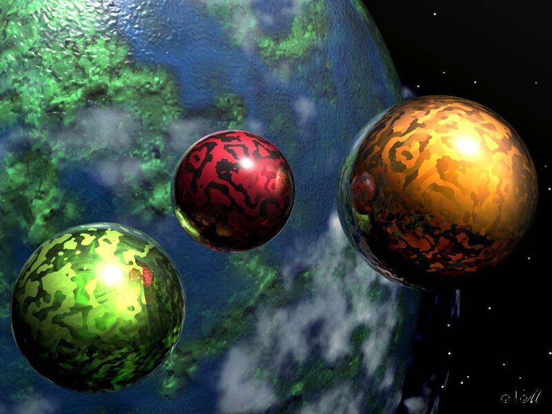 Planets in space