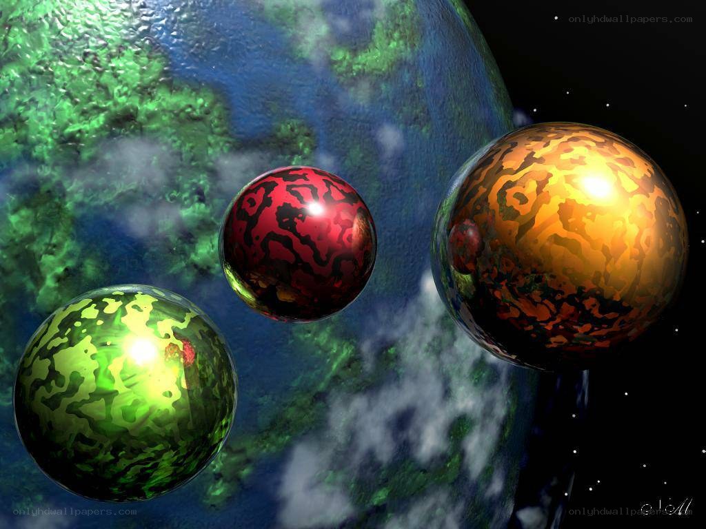 Planets in space