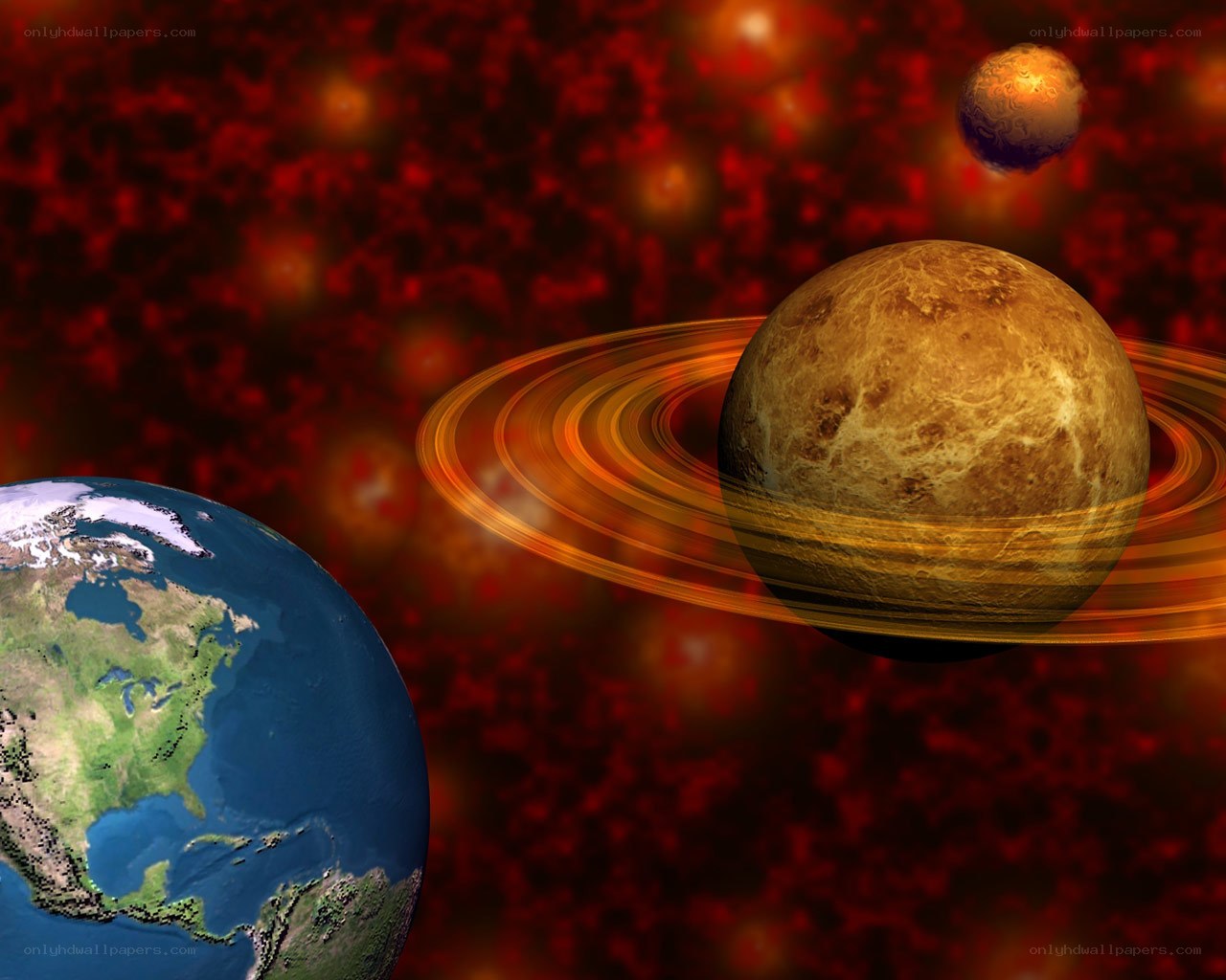 Planets in space