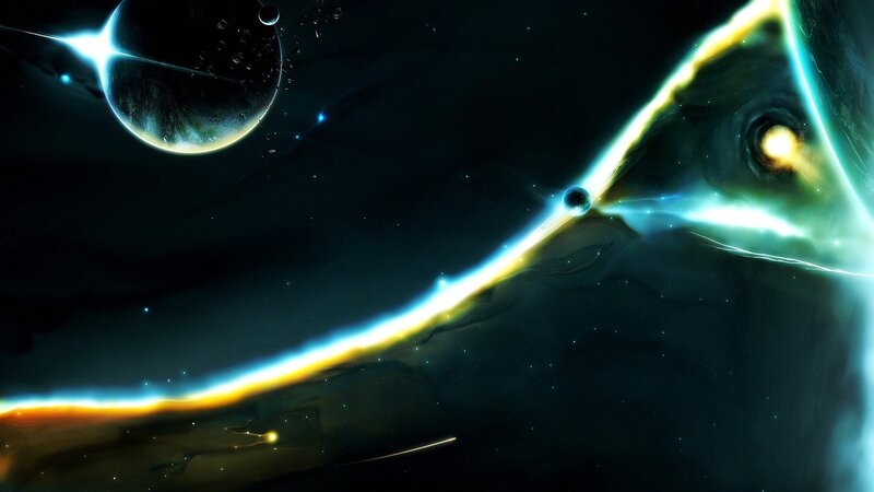 Planets in Space — Black, Blue