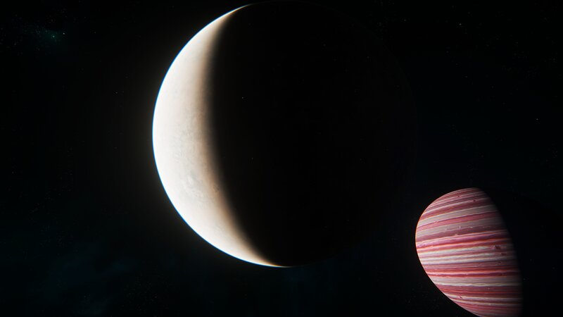Planets in Space — Black, Dramatic, 3d Render, Stars