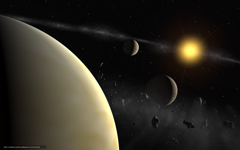 Planets in Space — Black, Dramatic, 3d Render
